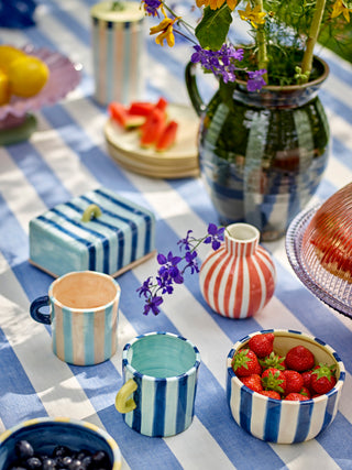 Blue phoenix earthenware butter dish