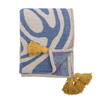 Decke aus recycelter Baumwolle blau Arlie 130x160cm