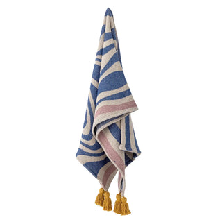 Slumretæppe af genanvendt bomuld blå Arlie 130x160cm