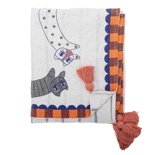 Plaid gerecycled katoen wit Missy 130x160cm