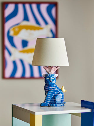 Tafellamp aardewerk blauw Eri 40cm