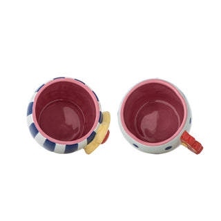Set de 2 mugs en grès bleu Haisy