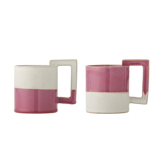 Stoneware mug set Ranya pink - set of 2