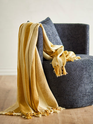 Plaid giallo in cotone riciclato Frello - 130x160cm