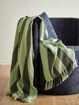 Plaid groen gerecycled katoen Frello 130x160cm
