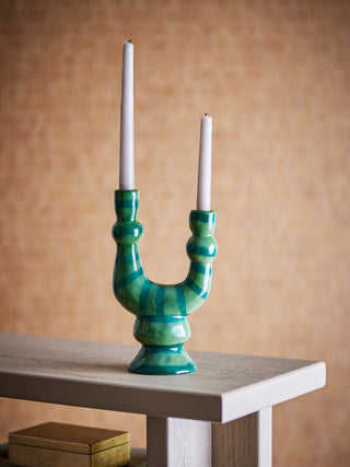 Kandelaar groen aardewerk Salandy