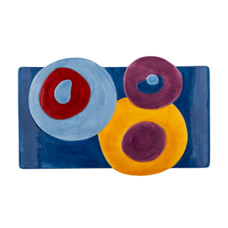 Plateau en céramique multicolore Polivia 19x30cm
