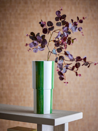 Vase aus grünem Steingut Floki Ø14×31 cm