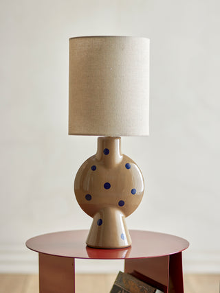 Tafellamp beige blauw aardewerk Sergio