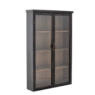 Vitrine en bois de sapin noir Hazem 81cm