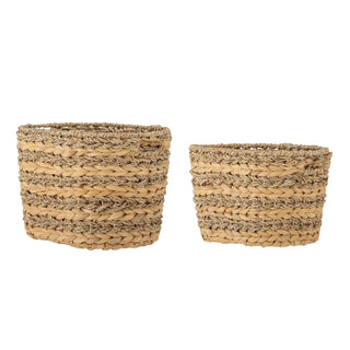 Basket set water hyacinth beige/natural Indra