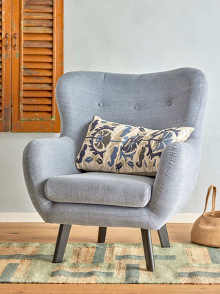Fauteuil coton bleu Beau