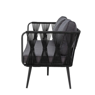 Banc de jardin métal noir Pavone 174cm