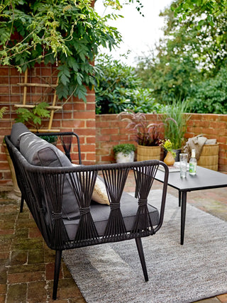 Banc de jardin métal noir Pavone 174cm