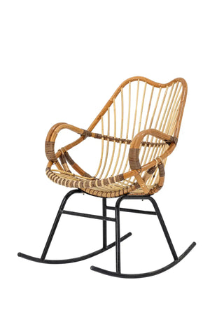 Mecedora de ratán natural Reine