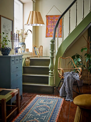 Sedia a dondolo in rattan naturale Reine