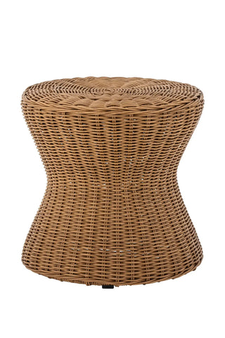 Coffee table polyrattan brown Roccas 53cm
