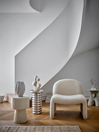 Poltrona lounge in poliestere nature Neel