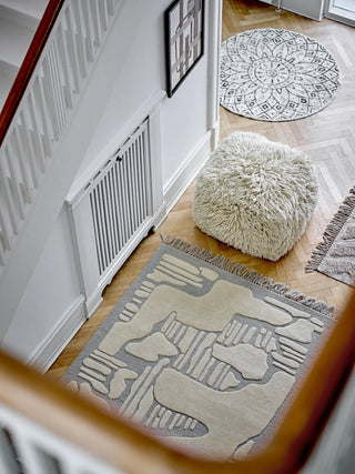 Puf de lana natural Lomba 80cm