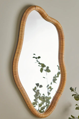 Espejo de pared ratán natural Ashlie