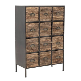 Metal chest of drawers black Matteo 60x92cm