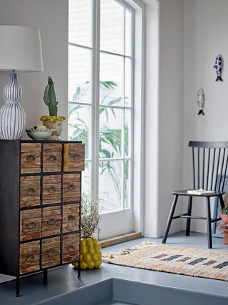 Metal chest of drawers black Matteo 60x92cm