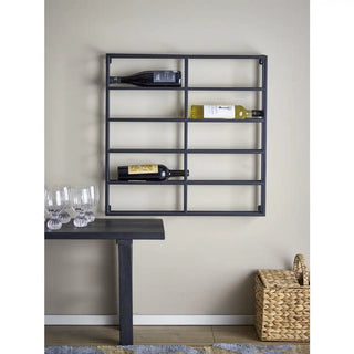 Magne muur wijnrek zwart - Het Adres