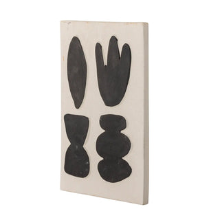 Wanddecoratie aardewerk wit Lutton 20x28cm