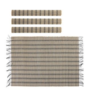 Placemat bamboe zwart Mendo - 4 stuks