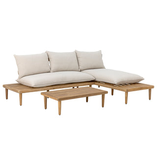 Lounge set acacia naturel/beige Cesano