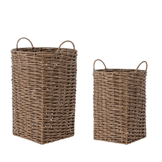 Aufbewahrungskörbe Polyrattan braun Cestina – Set mit 2 Stück