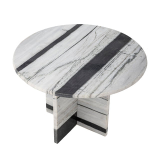 Round white marble coffee table Rosito 61cm