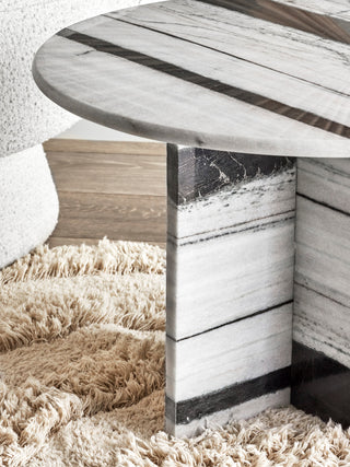 Round white marble coffee table Rosito 61cm