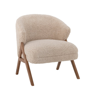 Loungestoel rubberwood beige camino