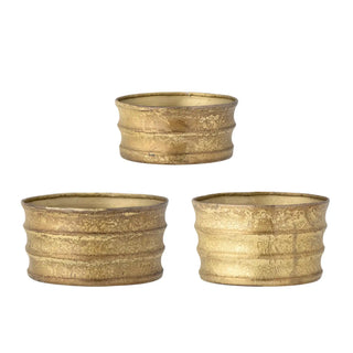 Bloempot metaal goud Lucilla - set van 3
