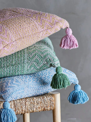 Kussen gerecycled katoen blauw Rodion 45x45cm