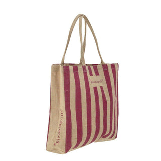 Bergamo shopper tas roze jute - Het Adres