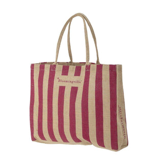Bergamo shopper tas roze jute - Het Adres
