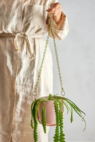 Vaso in metallo rosa Kati