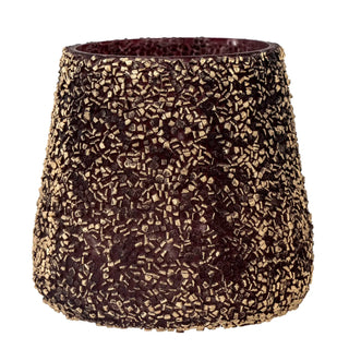 Teelichthalter recyceltes Glas Gold Filiz