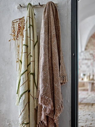 Plaid recycelte Baumwolle braun Bresso 130x160cm