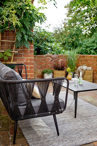 Alfombra de poliéster gris Peretti