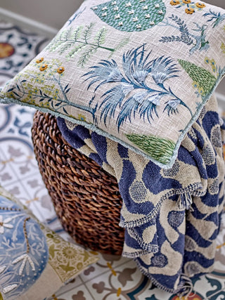 Plaid algodón reciclado azul Santena