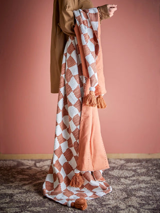 Plaid katoen bruin Chola 130x150cm