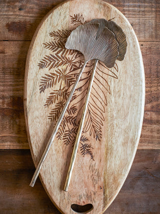 Saladebestek metaal messing Lyas - set van 2