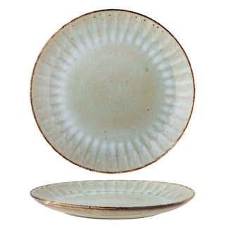 Bord aardewerk blauw/naturel Fleur 27cm