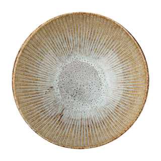 Bord aardewerk blauw/naturel Fleur 27cm