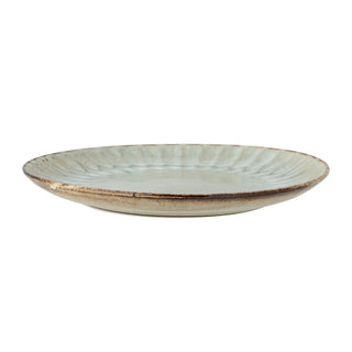 Bord aardewerk blauw/naturel Fleur 27cm