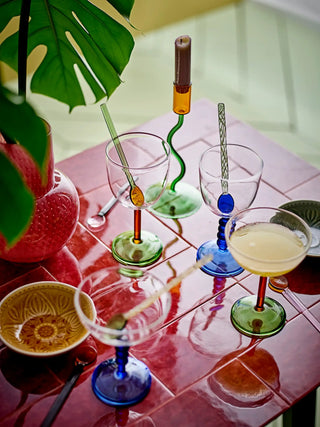 Bicchiere da cocktail vetro blu Noemi