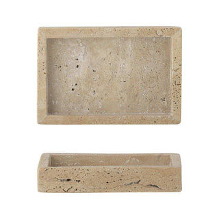 Travertine dienblad Majsa naturel 15cm - Het Adres